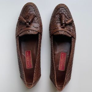 Cole Haan Woven Leather Tassel Loafers